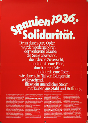 Plakat - Spanien 1936 Solidarität