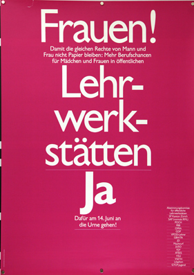 Plakat - Frauen! Lehrwerkstätten ja