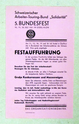 5. Bundesfest, 18., 19., 20. Juli 1931 in Oerlikon