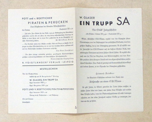[Verlagswerbung zu «Ein Trupp SA. Ein Stück Zeitgeschichte»]