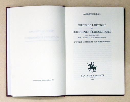 Précis de l’histoire des doctrines économiques dans leur rapports avec les faits et avec les institutions