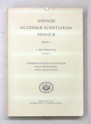Commentationes in honorem Rolf Nevanlinna LXXX annos nato