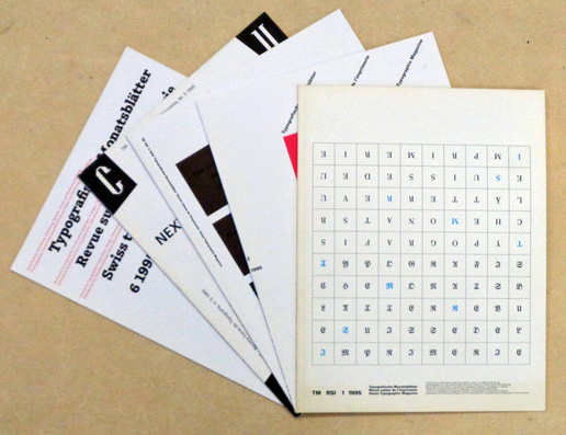 Typografische Monatsblätter TM - Revue suisse de l‘imprimerie - Swiss typographic monthly magazine. 1995, Nr. 1,2, 4-6 (5 Hefte).