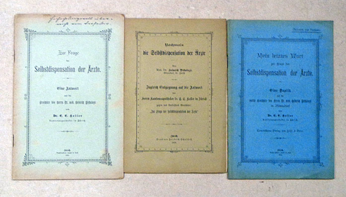 [Konvolut von 3 Schriften zur «Frage der Selbstdispensation der Ärzte»]