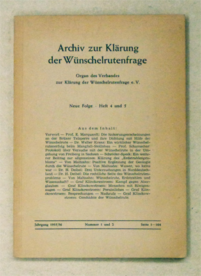 Archiv zur Klärung der Wünschelrutenfrage
