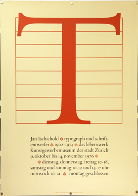 Plakat - Jan Tschichold - Typograph und Schriftentwerfer - 1902 - 1973 - das Lebenswerk.