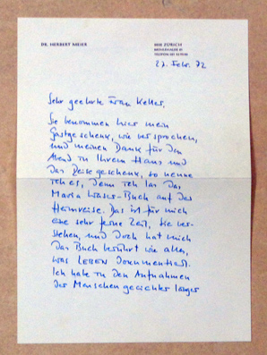 Zweiseitiger handschriftlicher Brief an eine Gastgeberin