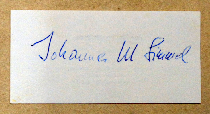 Signatur auf Visitenkarte des Verlegers Dr. Franz Lamprecht.