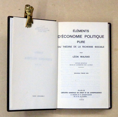 Etudes d’économie politique pure du théorie de la richesse sociale