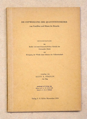 Die Entwicklung der Quantitätstheorie von Cantillon und Hume bis Ricardo