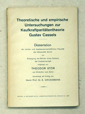 Theoretische und empirische Untersuchungen zur Kaufkraftparitätentheorie Gustav Cassels