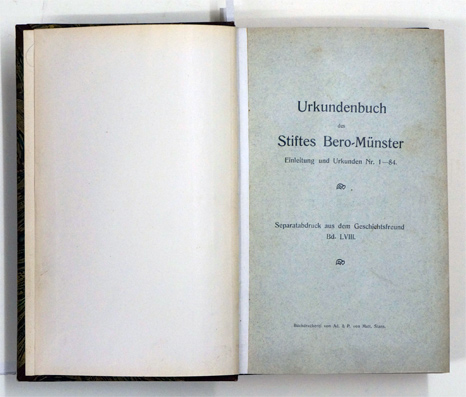 Urkundenbuch des Stiftes Bero-Münster [Beromünster]
