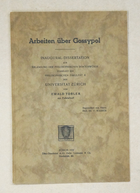 Arbeiten über Gossypol