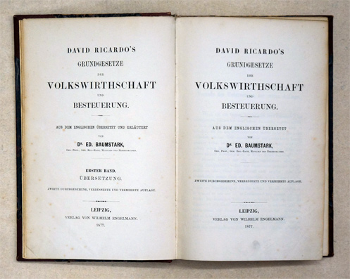 David Ricardo’s Grundgesetze der Volkswirthschaft und Besteuerung.