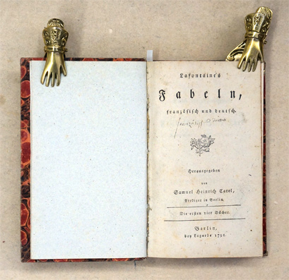 Lafontaine’s Fabeln, französisch und deutsch. 1. Theil (1.- 4. Buch);  2. Theil (5. - 8. Buch). Einer von 2 Bdn.