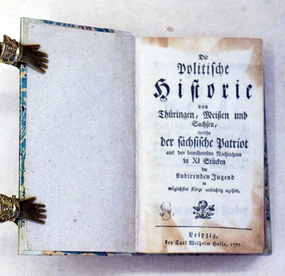 Die politische Historie von Thüringen, Meissen und Sachsen, welche der sächsische Patriot aus den bewährtesten Nachrichten in XI Stücken der studirenden Jugend in möglichster Kürze aufrichtig erzehlet