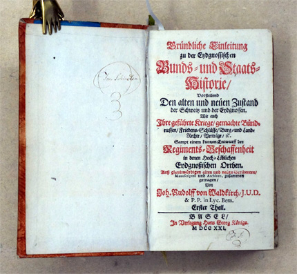 Gründliche Einleitung zu der Eydgnossischen Bunds- und Staats-Historie