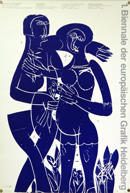 Plakat - HAP Grieshaber - 1. Biennale der europäischen Grafik Heidelberg