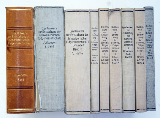 Quellenwerk zur Entstehung der Schweizerischen Eidgenossenschaft. Urkunden, Chroniken, Hofrechte, Rödel und Jahrzeitbücher bis zum Beginn des XV. Jahrhunderts. 