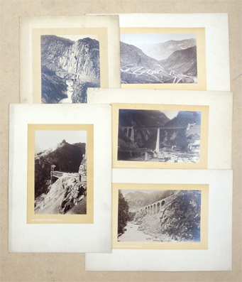 5 Photographische Ansichten zur Gotthardbahn