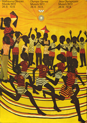 Plakat - Mathauma Olimbiki Miuniki 1972. Olympic Games Munich 1972. Jeux Olympiques Munich 1972