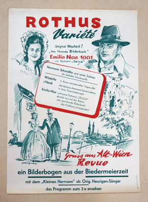 Plakat - Rothus Variété - Gruss aus Alt-Wien Revue. Ein Bilderbogen aus der Biedermeierzeit