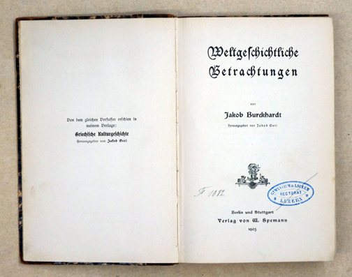 Weltgeschichtliche Betrachtungen