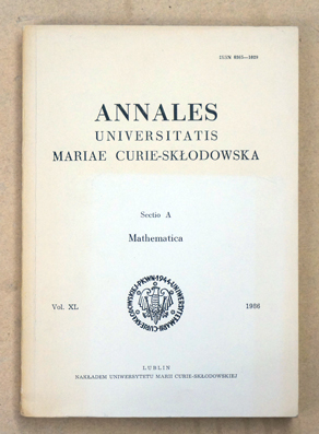 Annales Universitatis Mariae Curie-Sklodowska
