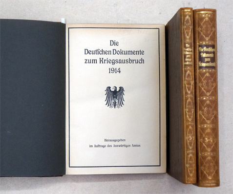 Die deutschen Dokumente zum Kriegsausbruch. Hrsg. im Auftrage des Auswärtigen Amtes. Bde. 1-5 (in 3 Bdn.)