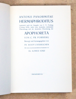 Hermaphroditus mit Apophoreta von C. Fr. Forberg