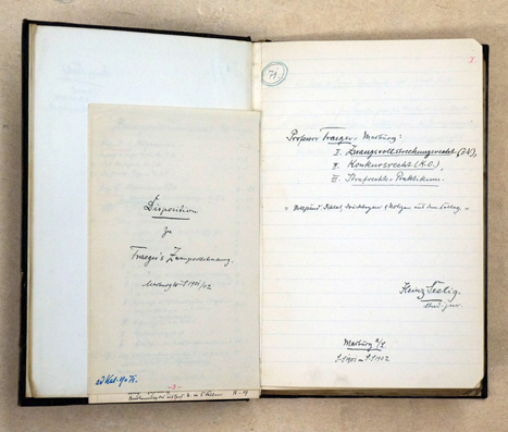 Mitschrift der Vorlesung von Professor Traeger - Marburg. I. Zwangsvollstreckungsrecht Z_V.; II Konkursrecht (K.O.); III: Strafrechts-Praktikum.