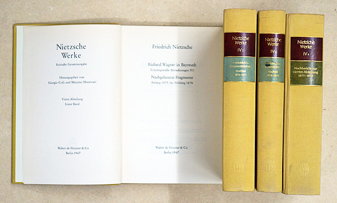 Nietzsche Werke- Kritische Gesamtausgaabe. IV. Abt. (Bde: 1 -4, compl.)