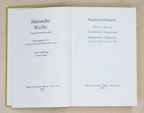 Nietzsche Werke- Kritische Gesamtausgaabe. V. Abt. (2. Bd.)