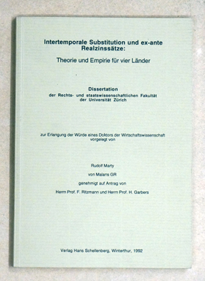 Intertemporale Substitution und ex-ante Realzinssätze.