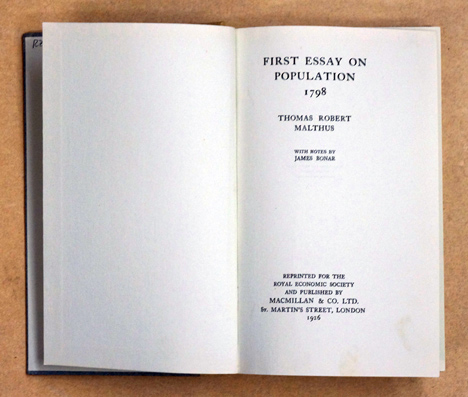 First Essay on Population 1798