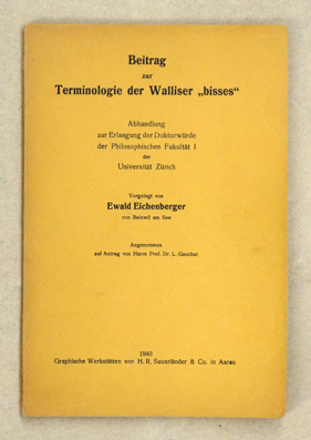 Beitrag zur Terminologie der Walliser «bisses»