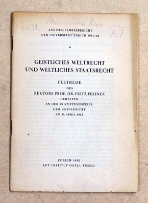Geistliches Weltrecht und weltliches Staatsrecht