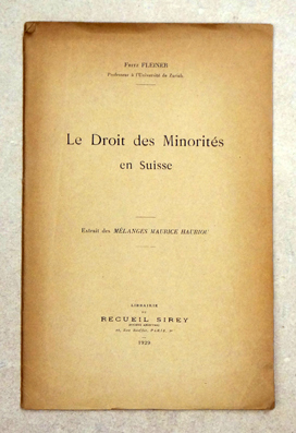Le Droit des Minorités en Suisse