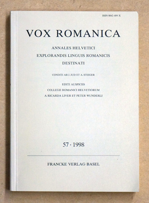 Vox Romanica. Annales Helvetici explorandis linguis romanicis destinati: Vox Romanica: Vox Romanica. Bd 57