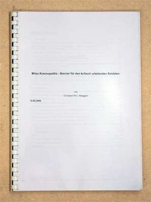 Miles Kosmopolitis - Brevier für den kritisch urteilenden Soldaten.
