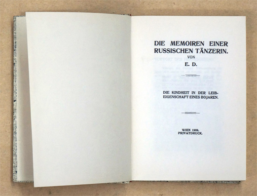 Die Memoiren einer russischen Tänzerin von E.D.
