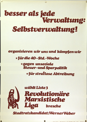 Plakat - Besser als jede Verwaltung. Selbstverwaltung!