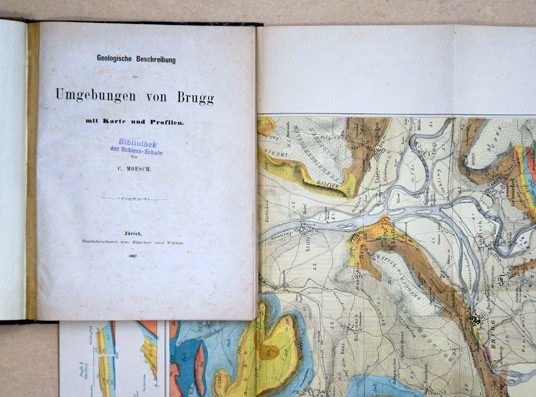 Geologische Beschreibung der Umgebungen von Brugg mit Karte und Profilen. 
