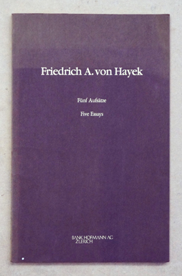 Fünf Aufsätze ausgewählt von der Bank Hofmann. Five essays.