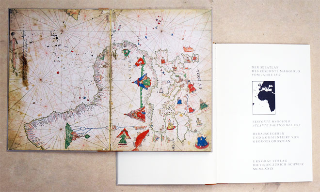 Der Seeatlas des Vesconte Maggiolo vom Jahre 1512. Vesconte Maggiolo, Atlante nautico del 1512. (Tafel- und Kommentarband, 2 Bde.)