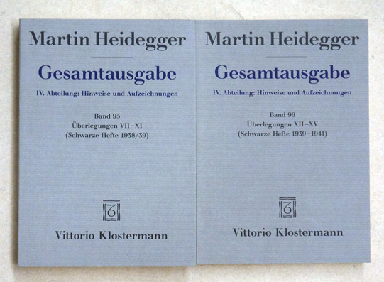 Gesamtausgabe. IV. Abteilung: Hinweise und Aufzeichnungen. Band 95: Überlegungen VII–XI (Schwarze Hefte 1938/39). Band 96: Überlegungen XII–XV (Schwarze Hefte 1939/41). (2 Bde.)