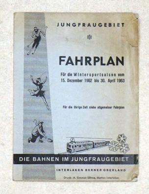 Jungfraugebiet. Fahrplan für die Wintersportsaison vom 15. Dezember bis 30. April 1963