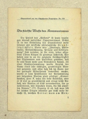 Die stärkste Waffe des Kommunimus