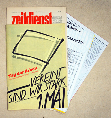 Tag der Arbeit.  Gewerkschaftskartell Zürich, 1. Mai 1985