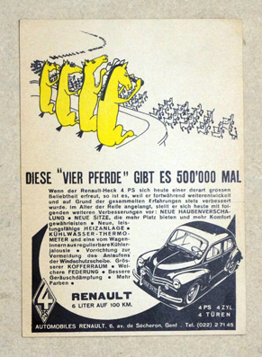 PKW Renault 4 CV- 4 PS, 4 Zylinder, 4 Türen